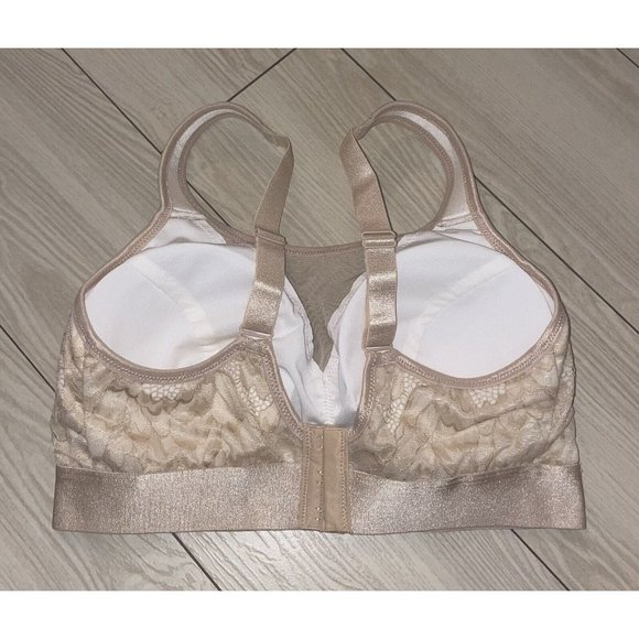Breezies A382551 Lace Overlay Bralette Lined Wire Free Womens S Small Beige - Picture 4 of 7